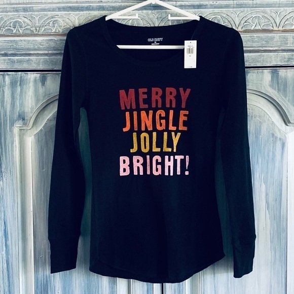 Old Navy Tops - Old Navy MERRY JINGLE JOLLY BRIGHT Thermal